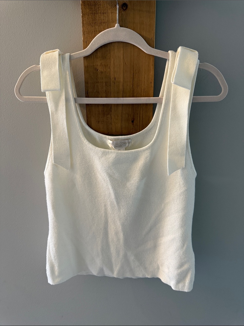 CAROLINE CONSTAS Creamy Sleeveless Lightweight w/shoulder Accents, L, NWTs